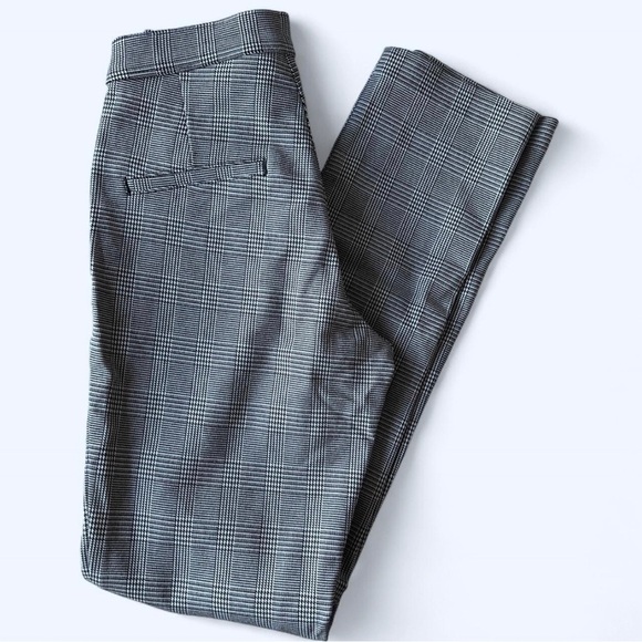 H&M Womens Grey White Plaid Dress Pants Emo Punk Trousers 4 - Picture 2 of 10